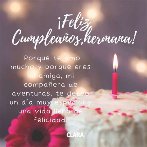 cumpleaños feliz a una hermana